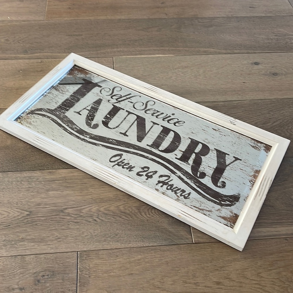 SELF- SERVICE LAUNDRY home decor distressed wall art